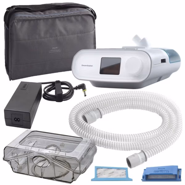 Philips Respironics 飛利浦磊仕 DreamStation Auto BiPAP 雙相陽壓呼吸器自動型附加濕器 (加贈面罩) | 日本厚生 Nippon Kousei 飛利浦呼吸器網路門市 包裝內容物