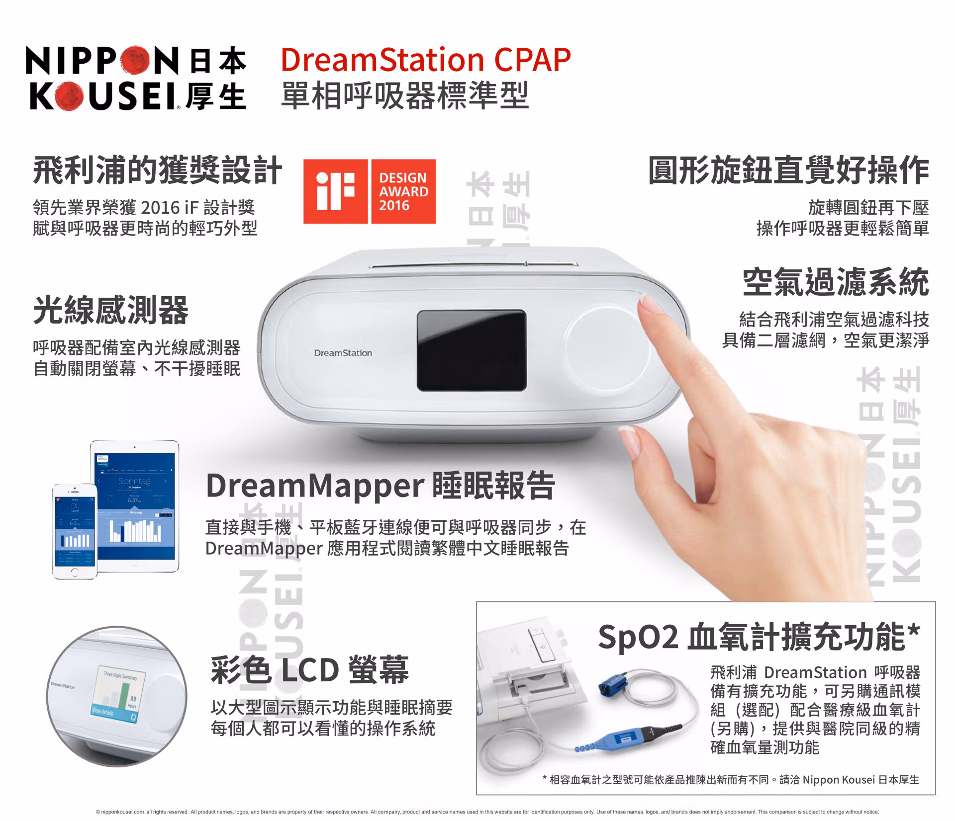 Philips Respironics 飛利浦磊仕 DreamStation CPAP 單相呼吸器標準型功能簡介